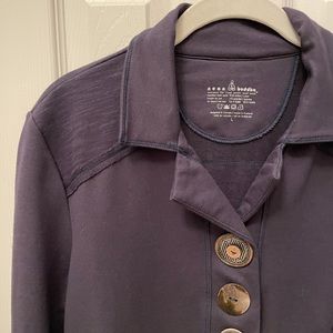 Neon Buddha jacket with lots of fun buttons!